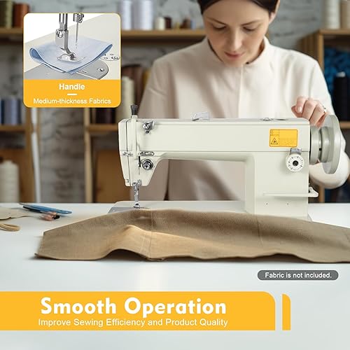 Miniatura 4 de Máquina de coser resistente, máquina de coser portátil de encimera, lubricación automática, gancho giratorio de doble hilo, máquina de coser de alta