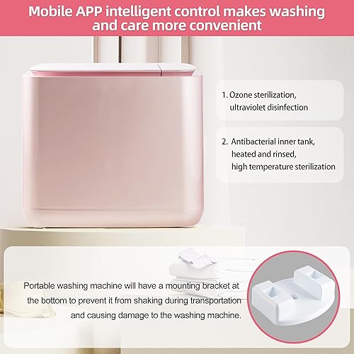 Miniatura 5 de Mini lavadora portátil, lavadora de carga pequeña de 1.76 libras con bomba de drenaje para brasier, ropa interior, calcetines, tela seca deportiva