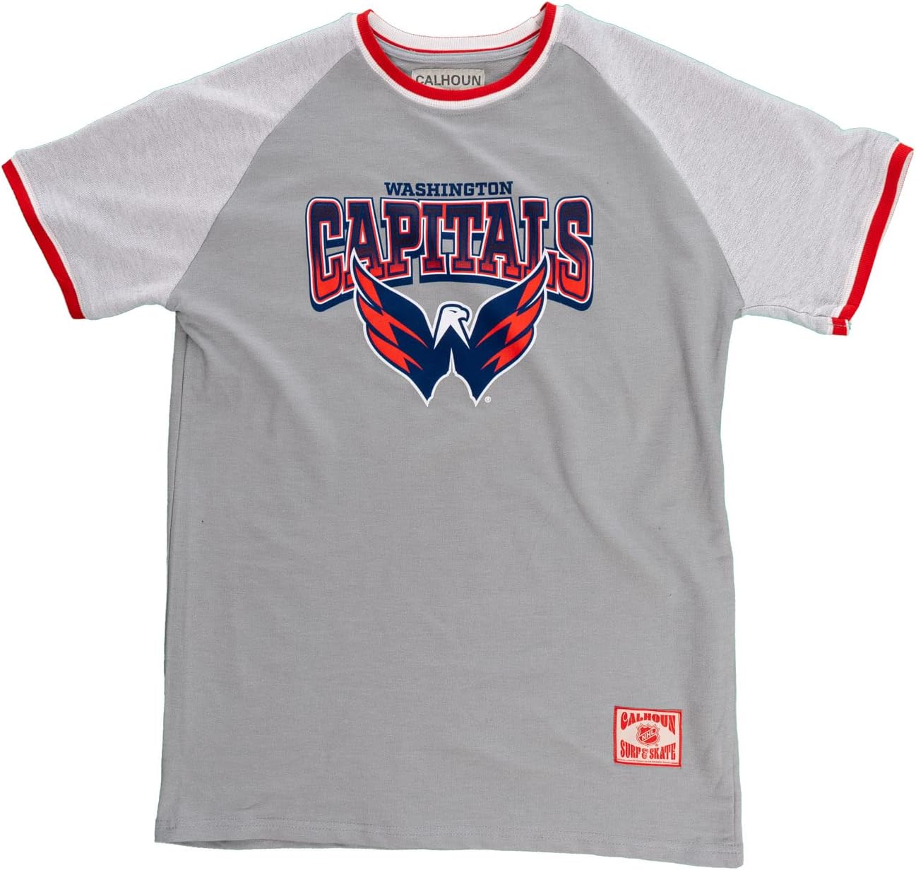 Calhoun NHL Surf & Skate Mens Retro Style Reverse Terry Contrast Trim Short Sleeve T-Shirt - The Coastal Collection