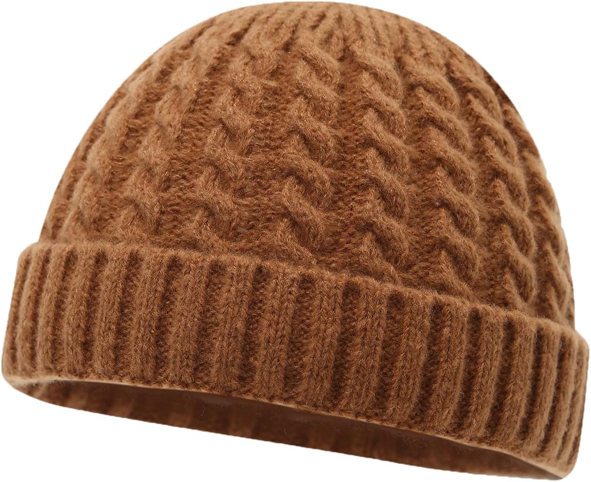 Winter Fisherman Beanie Hat for Men Women Soft Warm Twisted Knit Cuffed Cap