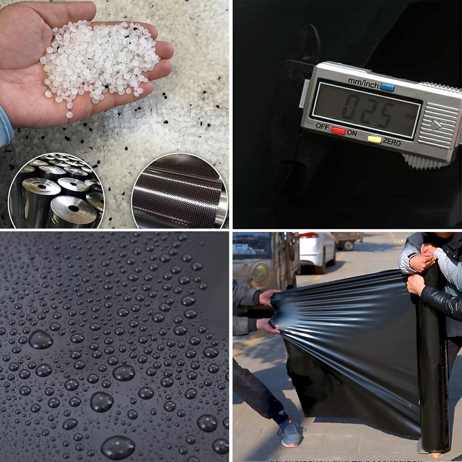 Rygcrud Large Fish Pond Liner, 0.25 mm Thickness Gardens Pools Membrane Leak Proof Tarpaulin, Protective Underlayment for Landscaping Fountains(8x10m)