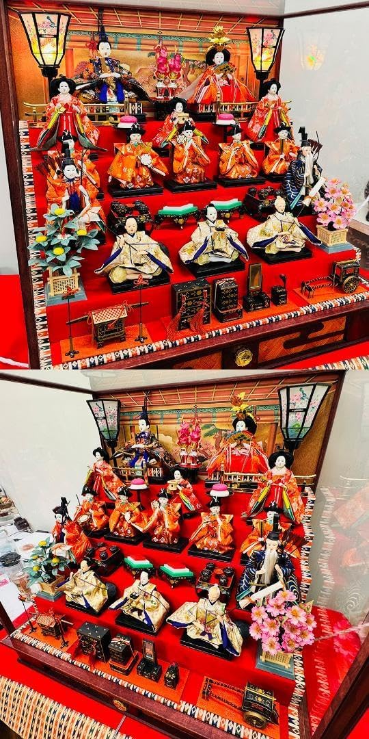 お雛様 ガラスケース入り 雛人形十五人 コンパクト 高さ71cm 巾74奥行54 お雛様 ガラスケース入り 雛人形十五人 コンパクト 高さ71cm 巾74奥行
