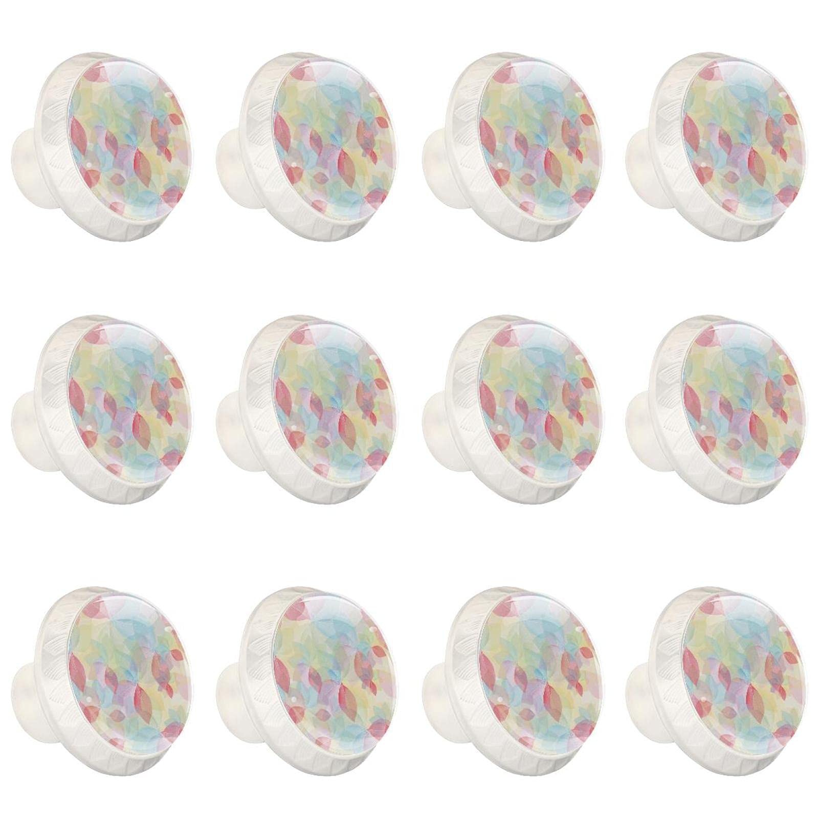Poignée de commode et boutons d'armoires de cuisine ronds colorés x12