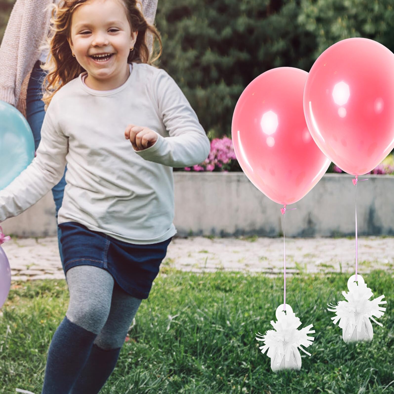 Blocco di Peso Palloncino 6 Pezzi Bianco in Pvc e Cemento | Riutilizzabile, per Palloncini Ordinari, Eventi e Anniversari, Confezione da 6 Pezzi