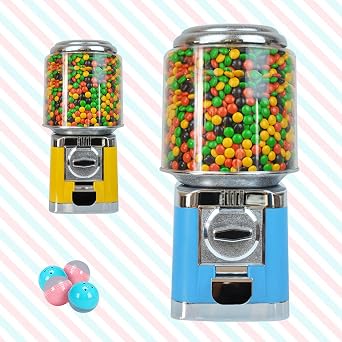 Automatic Candy Vending Machine 32mm Gumball Machine for Small Candy, Gumballs, Capsules, Nuts, Feed (Blue)
