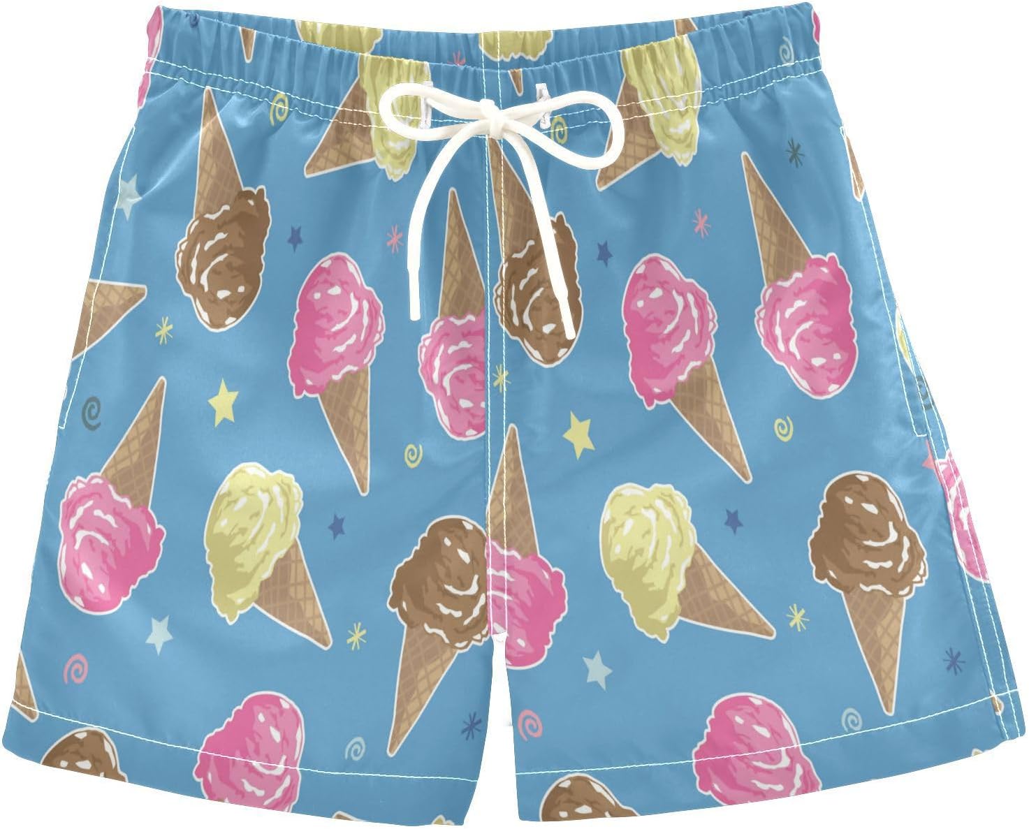 Rainbow Ice Cream Drip Boys Swim Trunks Toddler Beach Board Shorts Quick Dry Kids Swimwear Bathing Suits 2T