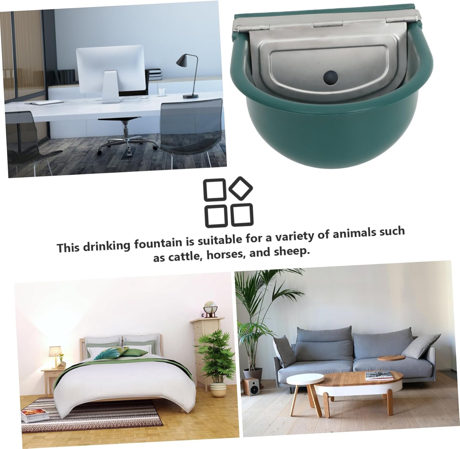 Toyvian Automatic Cattle Water Bowl Feeder for Livestock Outdoor Watering Trough Float Valve Convenient Drinking System for Cows Horses and Sheep