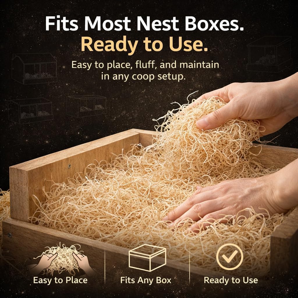 NestNova™ Aspen Excelsior, 2 lb Box of USA-Grown Aspen Fiber. Eco-Friendly Material for Chicken coops, Small pet Bedding, Crafts, and Gift Baskets. Biodegradable and Hand Packed. 3 Boxes (6 lbs)