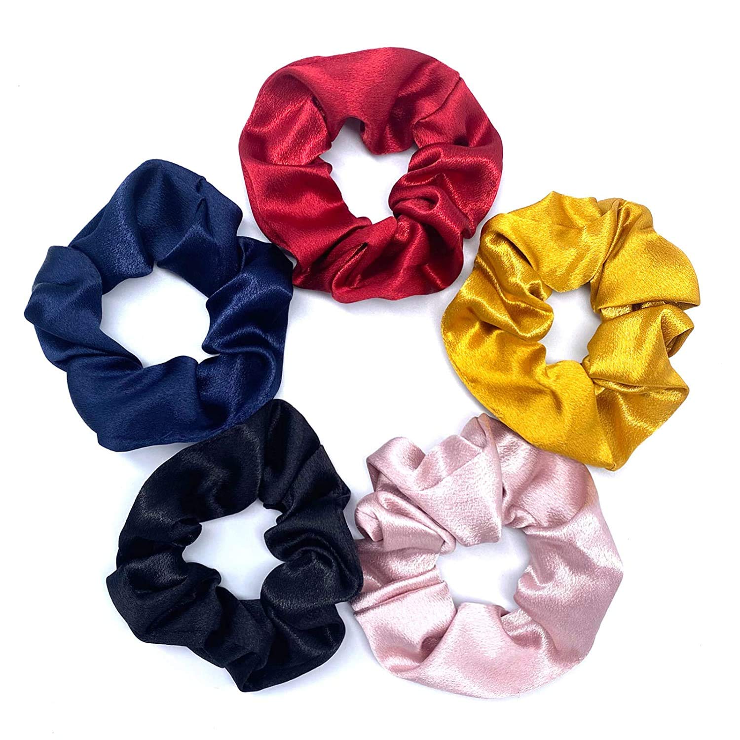 BAKEFY - 6 pieces Satin Silk Hair Ties Rope Rings Elastic Scrunchies Ponytail Holder Accessories (B08X23YN2C) Amazon Price History, Amazon Price Tracker
