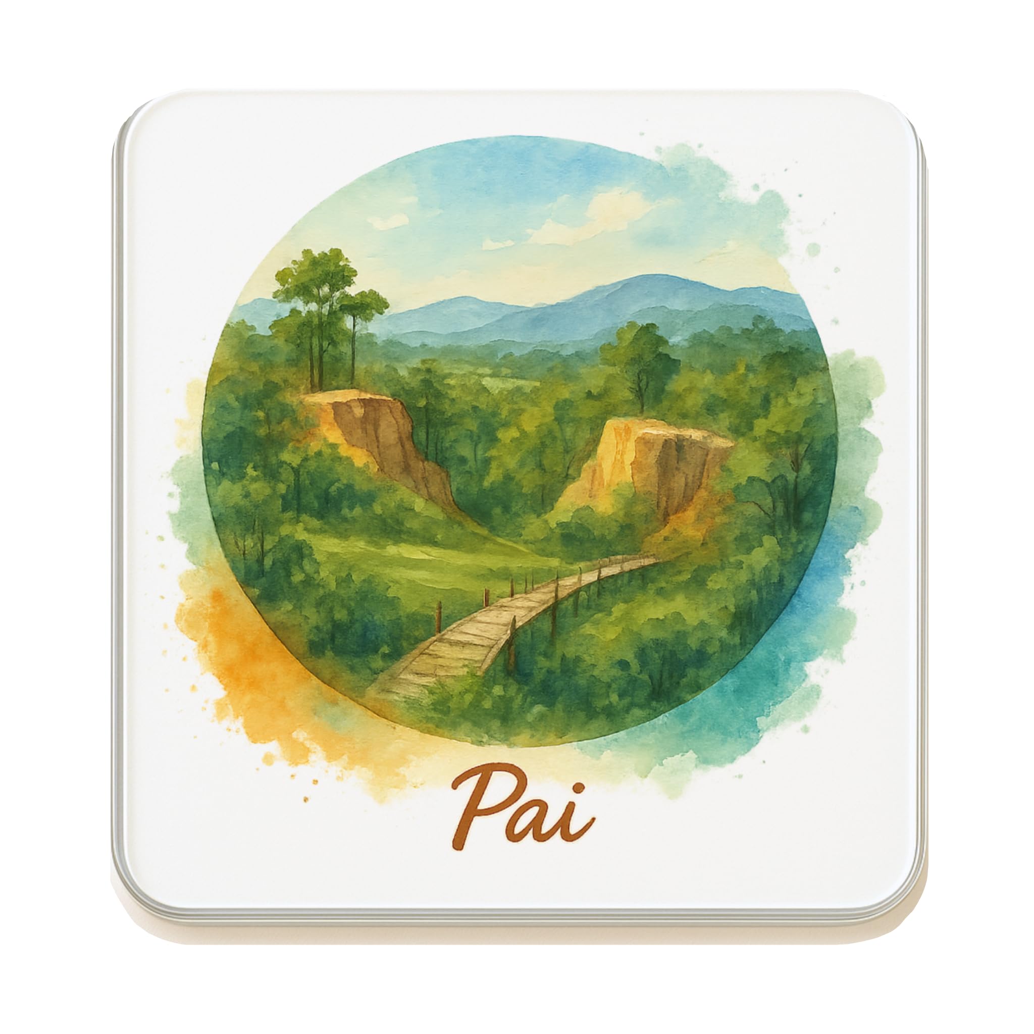 Aimant Pai Thaïlande grand cadeau souvenir fait main pour collection