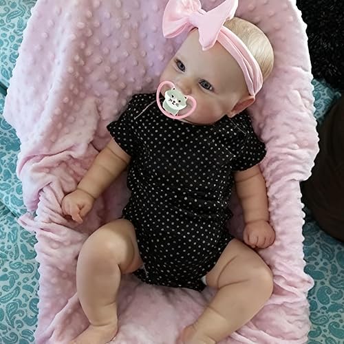 Miniatura 3 de iCradle Lovely Real Look Reborn Baby Doll Girl 20 pulgadas 19.7 in cuerpo completo suave vinilo muñeca bebé realista pintado pelo recién nacido