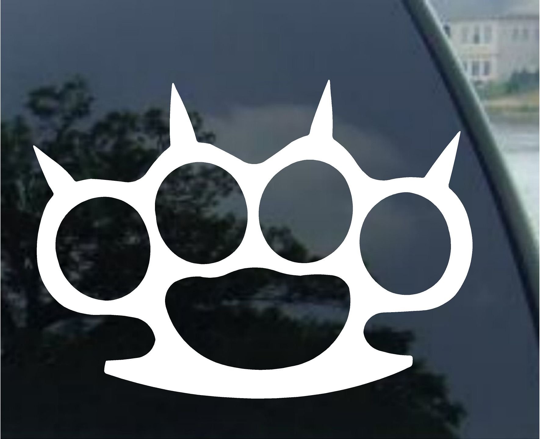 Buy JDM Brass Knuckles Spike Vinyl Decal Sticker 6 Wide White Color 