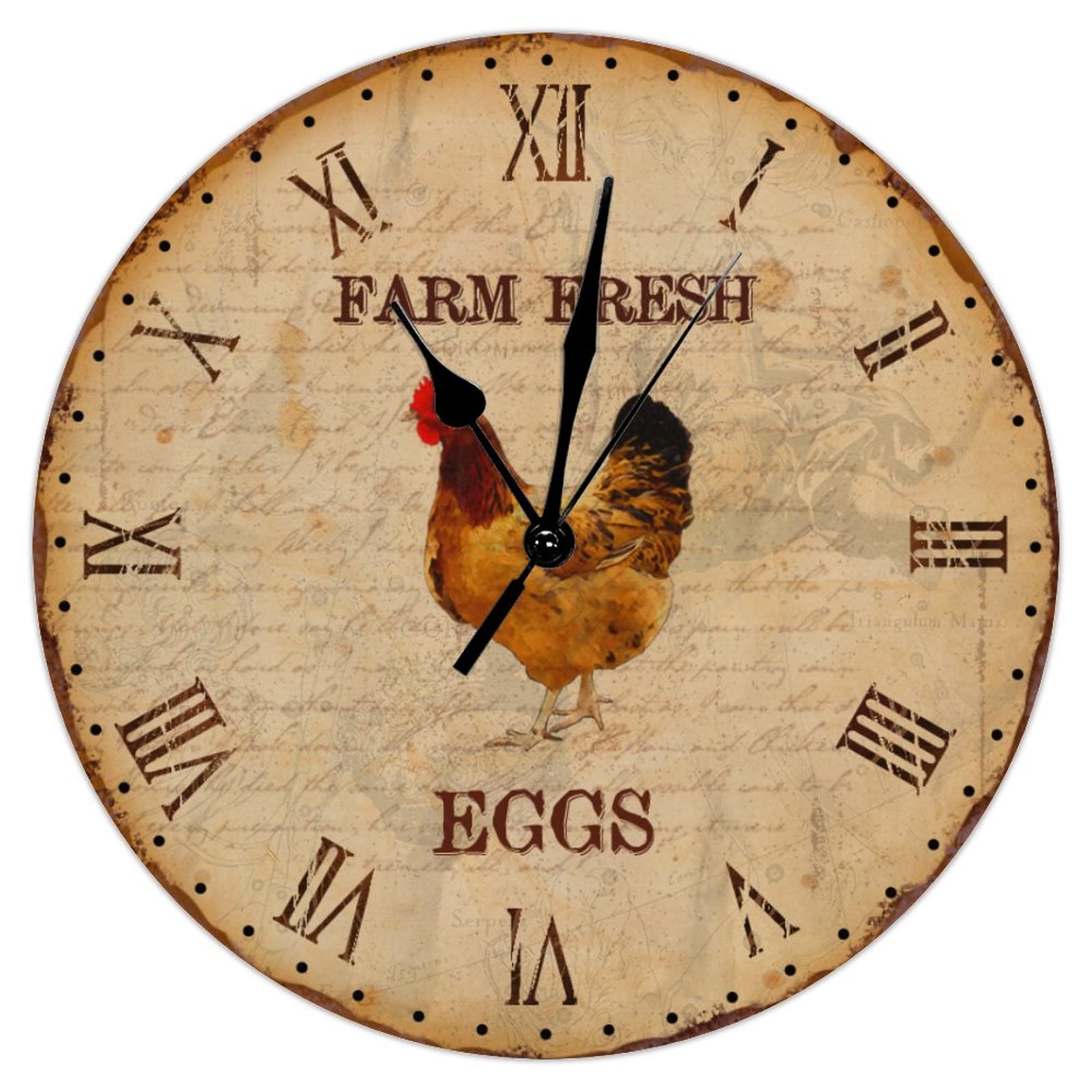 Horloge murale rustique en bois de 38,1 cm au design vintage authentique