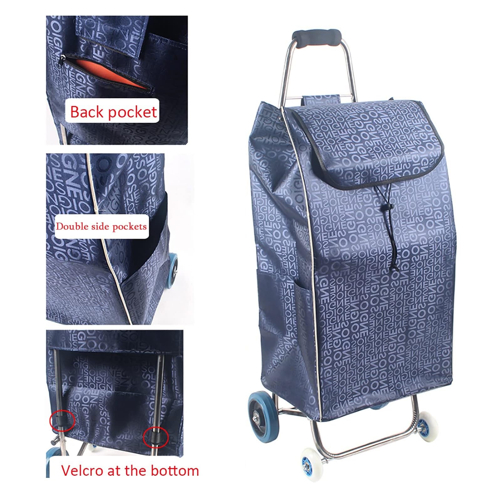 1/2PCS Einkaufswagen-Ersatztasche - 72L Einkaufstasche Shopping Trolley Ersatztasche, Wasserdichte Einkaufstasche Aus Oxford-Stoff, Aufbewahrungstasche Mit Großem Fassungsvermögen ( Size : 2PCS )