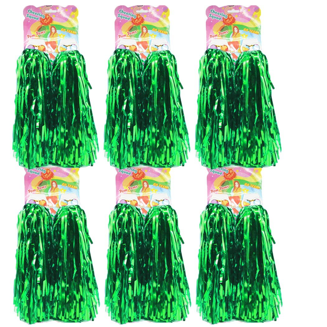 20st Cheerleading Pom Poms, 3.3in Metallic Foil Poms, Cheerleader Pompons Cheer Poms Voor Kinderen Volwassenen School Sport Games Dance Party(Goud