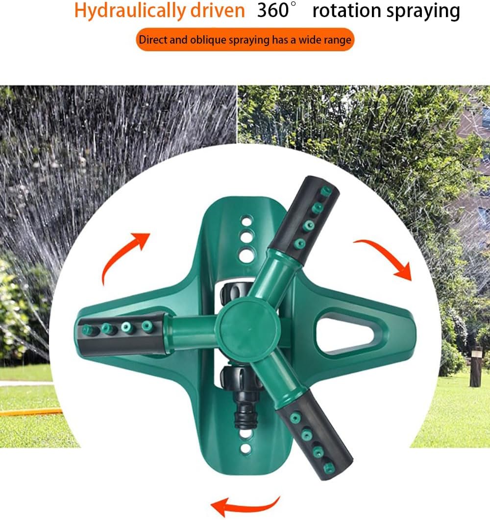 360° Rotating Garden Sprinkler for Yard Automatic Lawn Sprinkler for Large Area Coverage, Adjustable Watering System for Garden, Farm, and Grass Irrigation