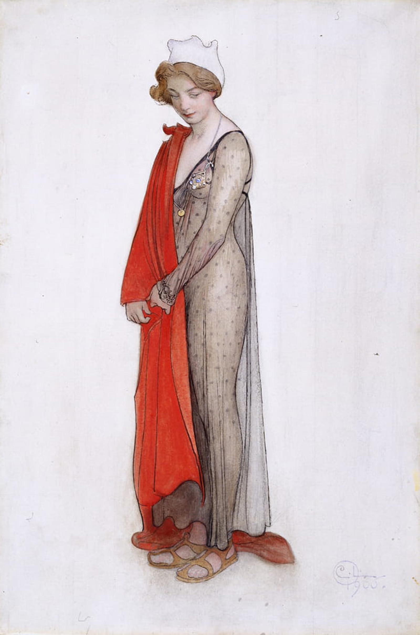 POSTERIIk Vintage Classic Picture Landscape Artwork Red and black by Carl Larsson Portrait Canvas Painting for Office Home Decor 60x90cm