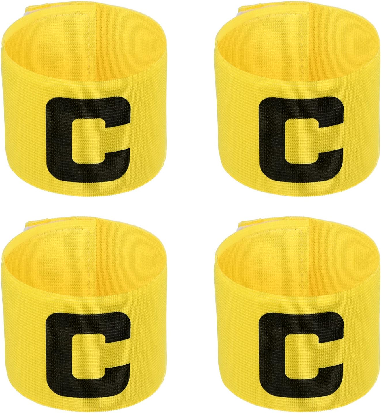PATIKIL Soccer Captain Armband, 4 Pcs Nylon Elastic Protective Arm Badge for Youth Adult Team Training