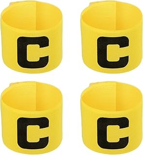 PATIKIL Soccer Captain Armband, 4 Pcs Nylon Elastic Protective Arm Badge for Youth Adult Team Training