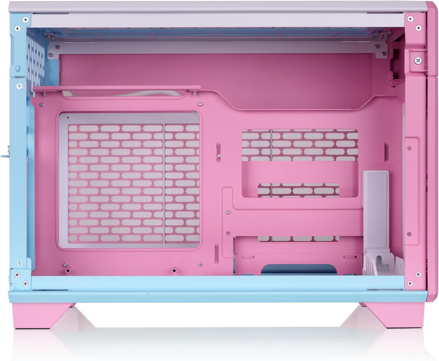 Thermaltake TR100 SFF Chassis; mITX Support; 18.9 Liters; PCIe 4.0 Riser Cable Included; 360mm GPU Clearance; 280mm Radiator Support; Removable PCIe Bracket; Bubble Pink; CA-11A-00SANN-00 - 4