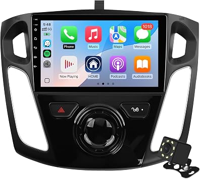 9 Inch IPS Touchscreen Android 14 Car Stereo for Ford Focus 2012-2018 with Wireless CarPlay & Android Auto 1+32GB Car Radio, Support GPS, WiFi, Bluetooth, FM Radio, Backup Camera, SWC, Dual USB