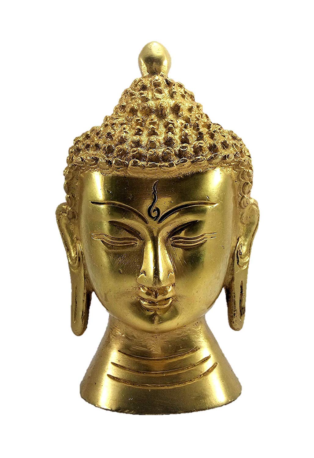 Buda decorativo de latón Fasherati figura religiosa hecha a mano 5.5 pulgadas para puja