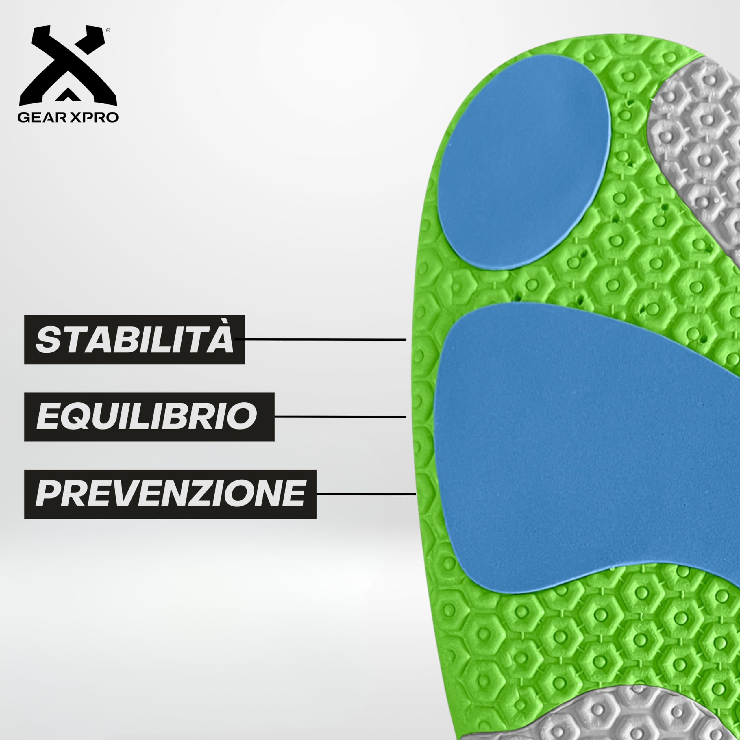 GEARXPro - Solette Sportive per Scarpe da Calcio - Ammortizzazione EVA - Massimo Comfort - Protezione Urti - Riducono il Rischio di Infortuni - Traspiranti - Unisex, Adulto (44, 1, unità)
