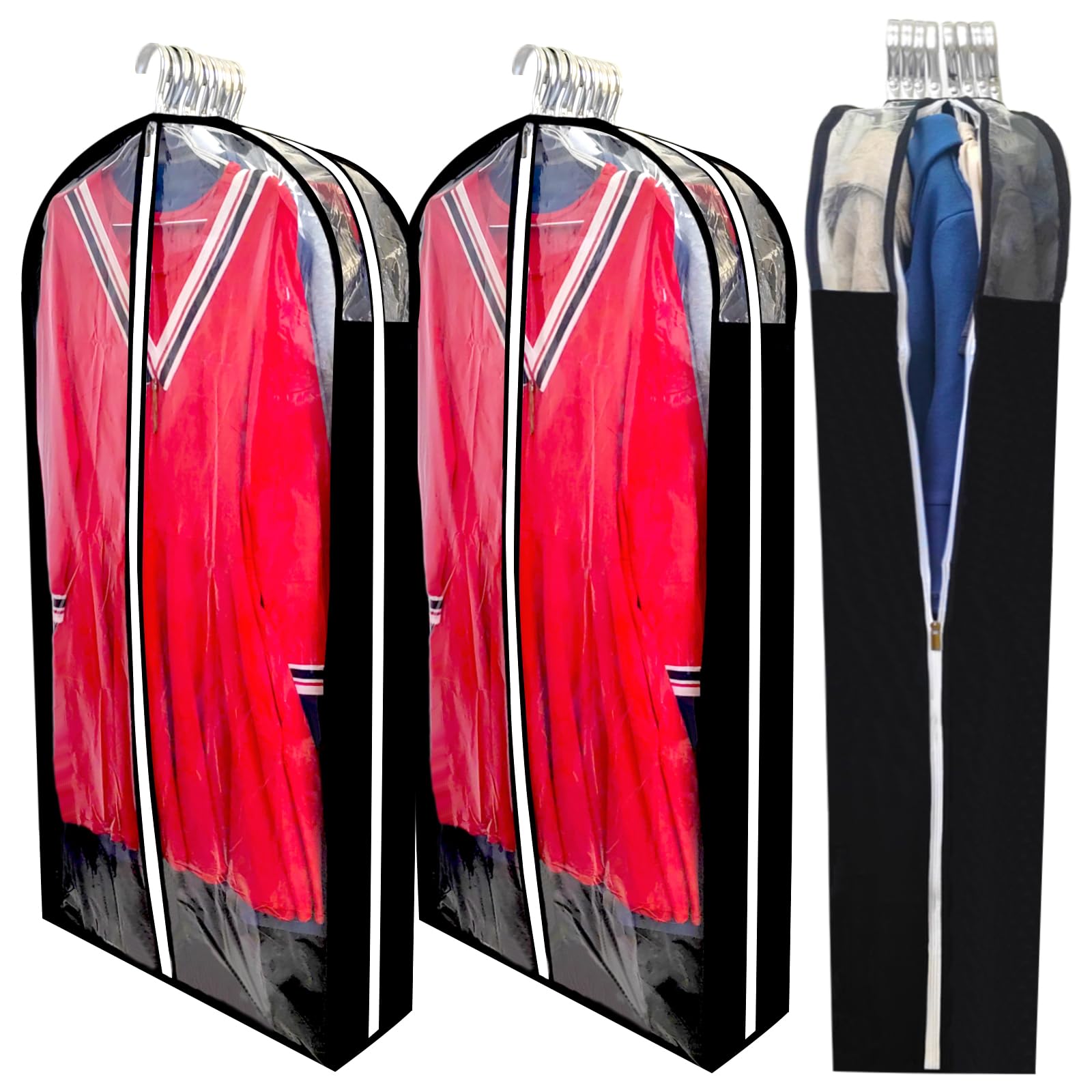 Dress Bags for Gowns Long with 6 3 Gusset 50 Clear Long Garment Bags for Hanging Clothes Dresses