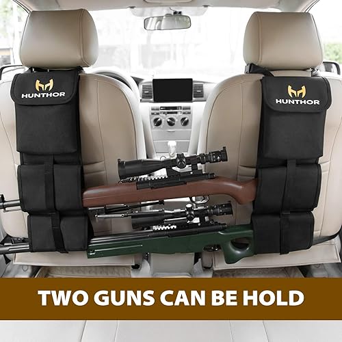 Miniatura 8 de Estante para pistola de camión (un par), estante resistente para armas de respaldo de asiento 900D, almacenamiento ajustable para armas de camión,