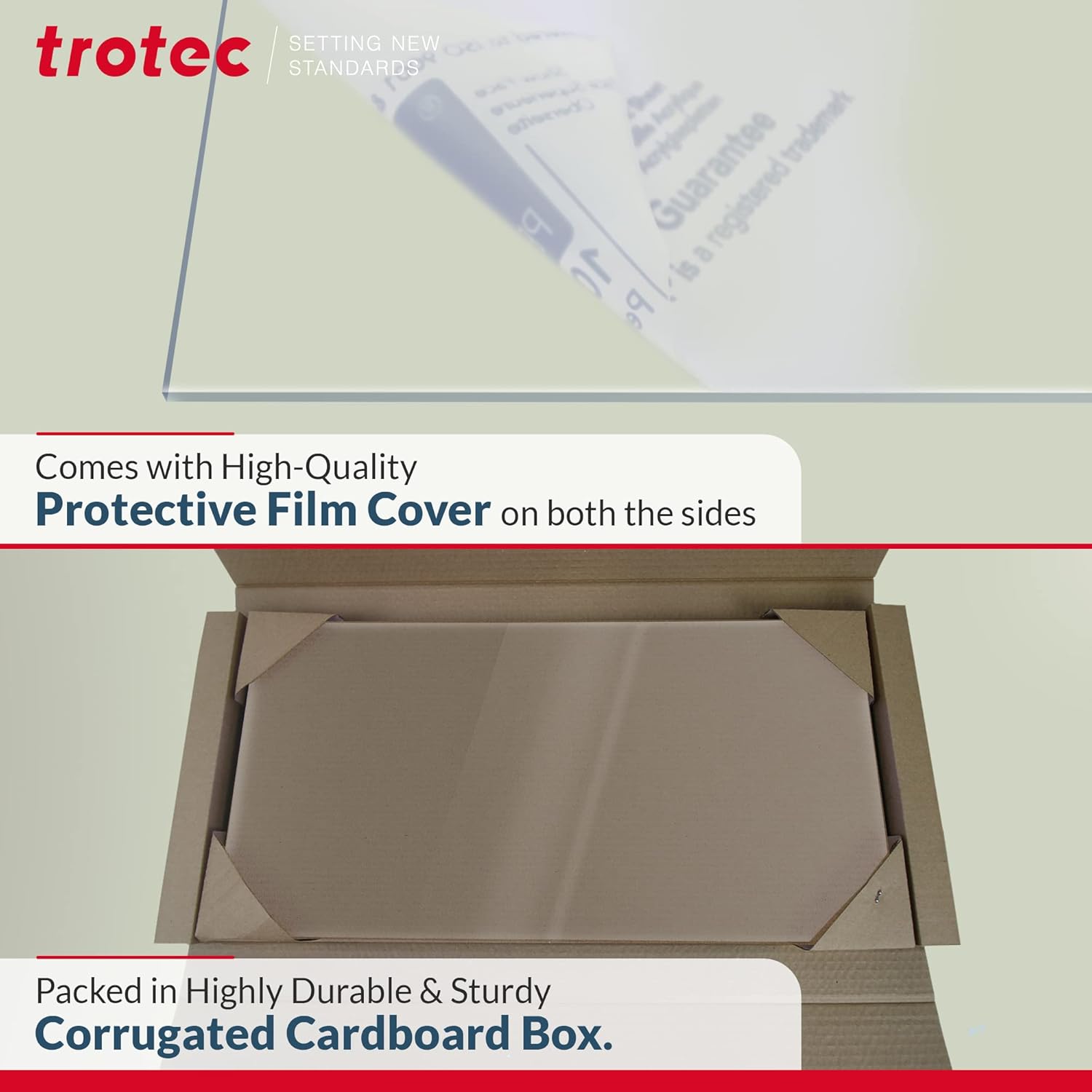 Trotec 4 Pack 23.75”x11.75 Clear Acrylic Plexiglass Sheet 3/16" Thick Cast Acrylic Sheet, 4.76mm Transparent Acrylic Board - Plexi Glass Perspex Panel for Painting Shelf DIY Wedding Signs Cut to Size