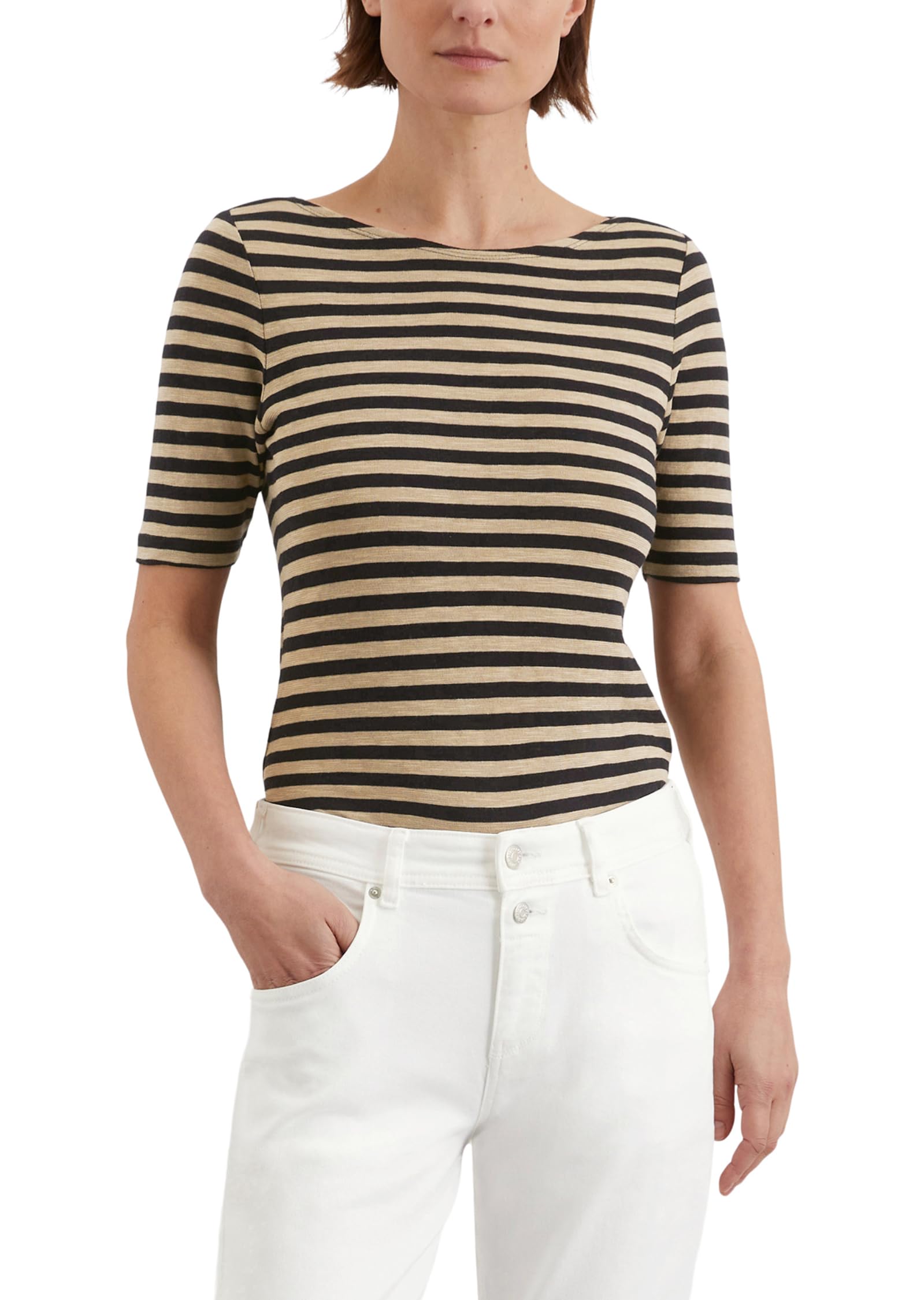 Marc O'Polo Damen T-Shirt aus Bio-Baumwolle gestreift
