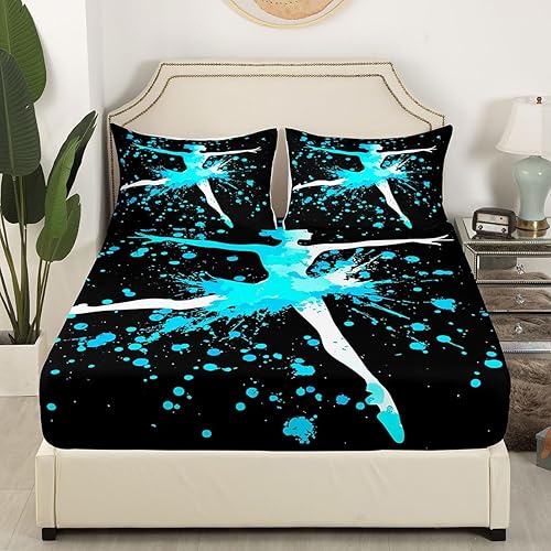 Miniatura 4 de Erosebridal Juego de sábanas de gimnasia para niñas y niños, adolescentes, teñido anudado azul, tamaño matrimonial, para amantes de la gimnasia,