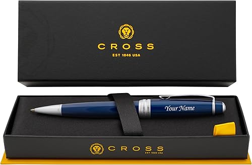 Vista 18 de Dayspring Pens Bolígrafo cruzado grabado Bolígrafo de regalo personalizado Cross Bailey Black Lacquer - Borde cromado. AT0452-7. Grabado Negro