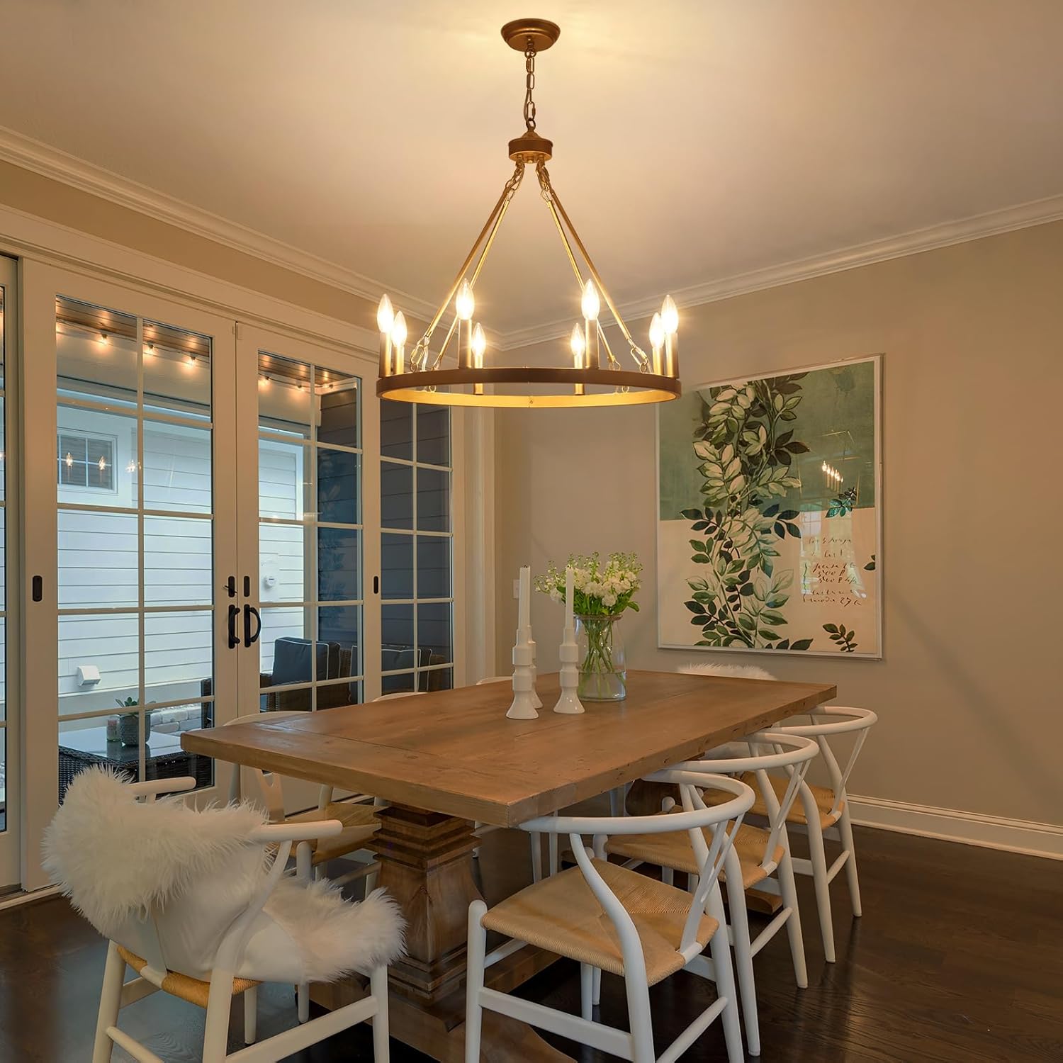 Farmhouse Chandeliers for Dining Room Light Fixtures 8 Lights Black Chandelier Light Fixture Ceiling Hanging Rustic Chandelier for Living Room Bedroom Entryway