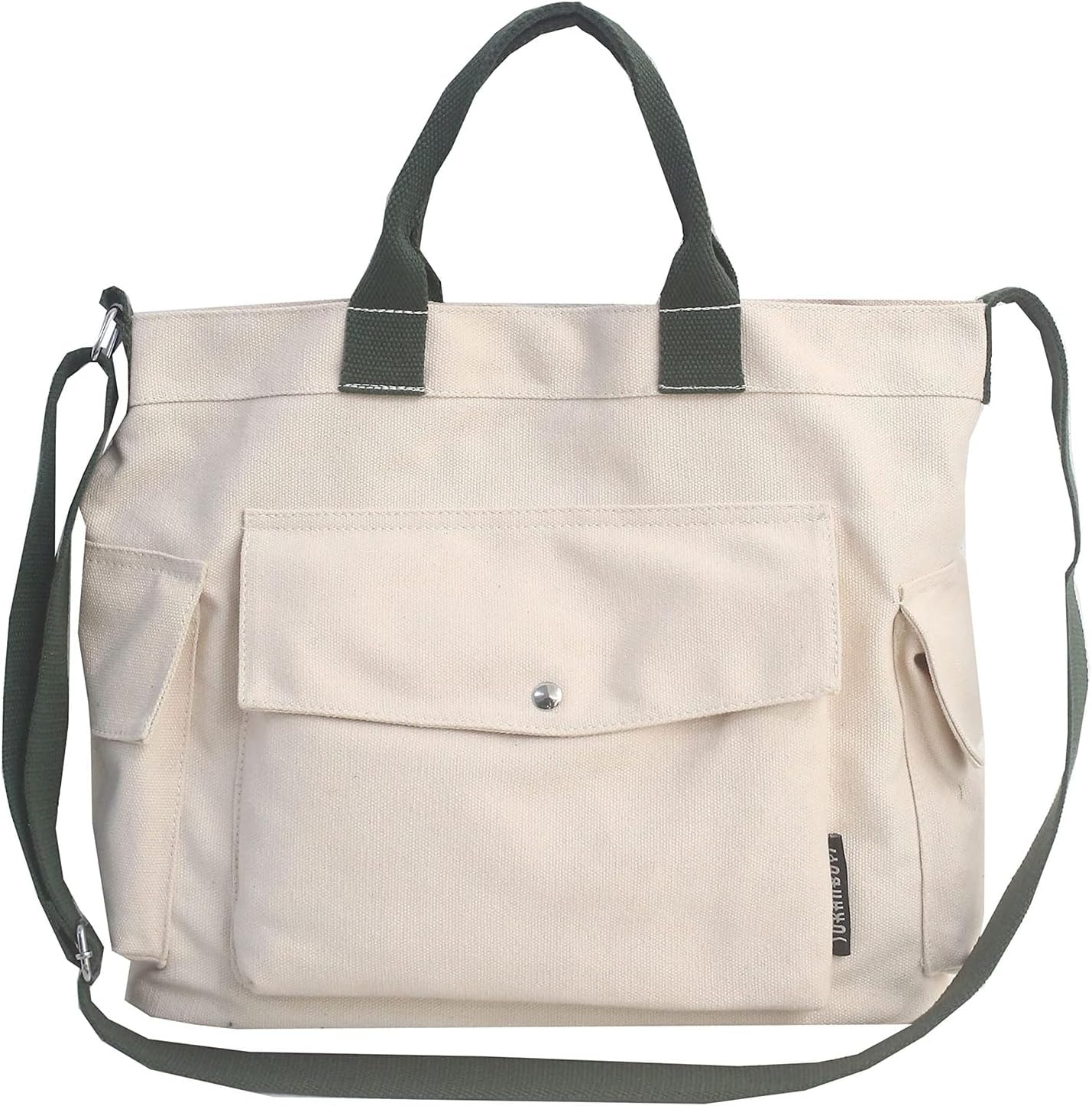 Excefore Canvas Tote Bags for Women, Large Capacity Hobo Crossbody Bag, Girls Canvas Tote Shoulder Purse Bag with Multiple Pockets, Casual Messenger Bag for Office, Travel, School, Daily Use
