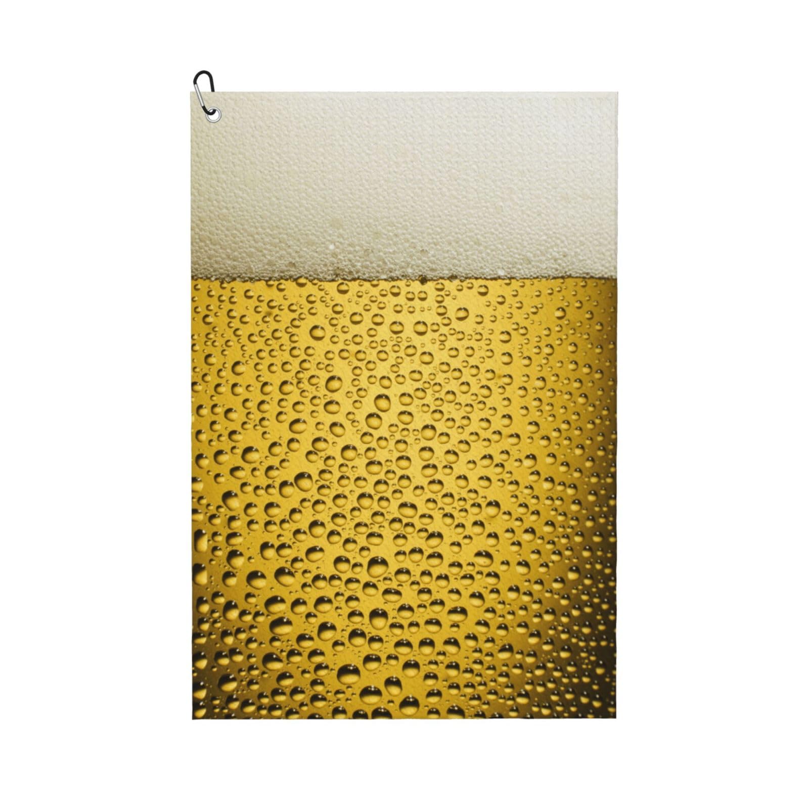 Hnnkloy Close Up Beer Glass, 16x24 in Portable Waffle Golf Towels with Carabiner Clip for Golf Bag