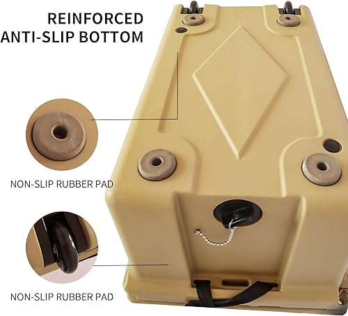 Miniatura 4 de Caja de hielo portátil de 65 cuartos de galón de capacidad, con ruedas y asa, caja de refrigeración popular de alto rendimiento para playa, pesca,