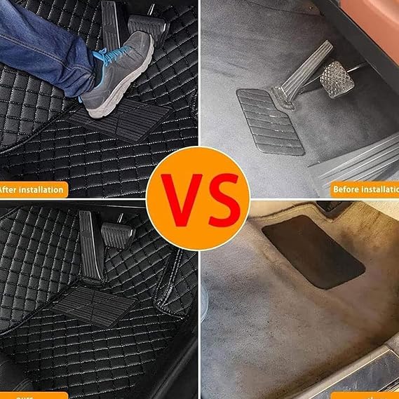 Floor Mats for Alfa Romeo Giulia 2017-2022, Custom All-Weather Protection Car Floor Mats Luxury Leather Waterproof Floor Mats Accessories,Coffee