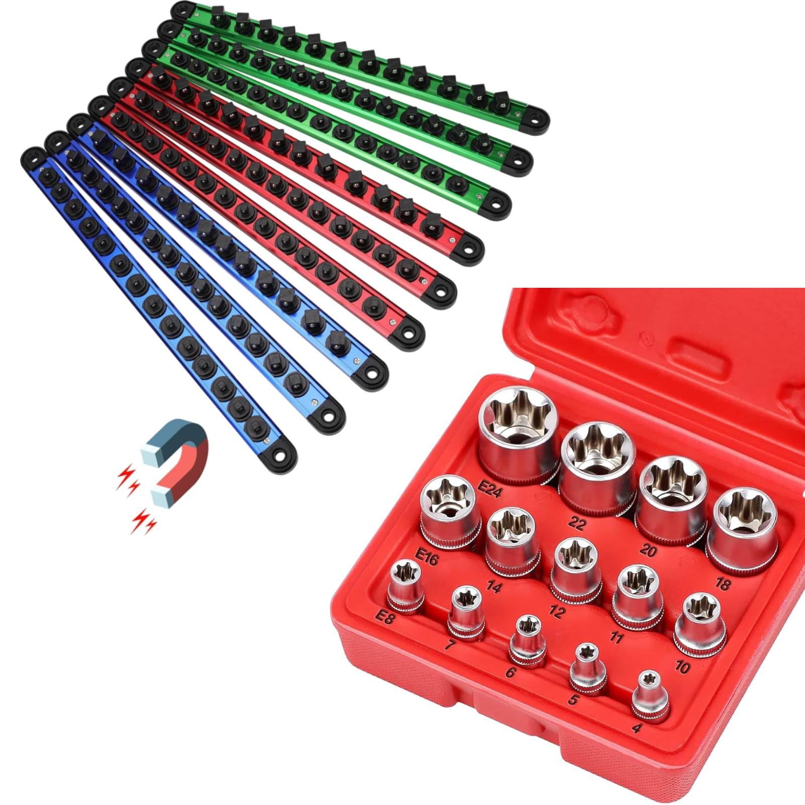 Amazon.com: 14PCS E-TORX Socket Set & 9PCS Magnetic Socket Holder
