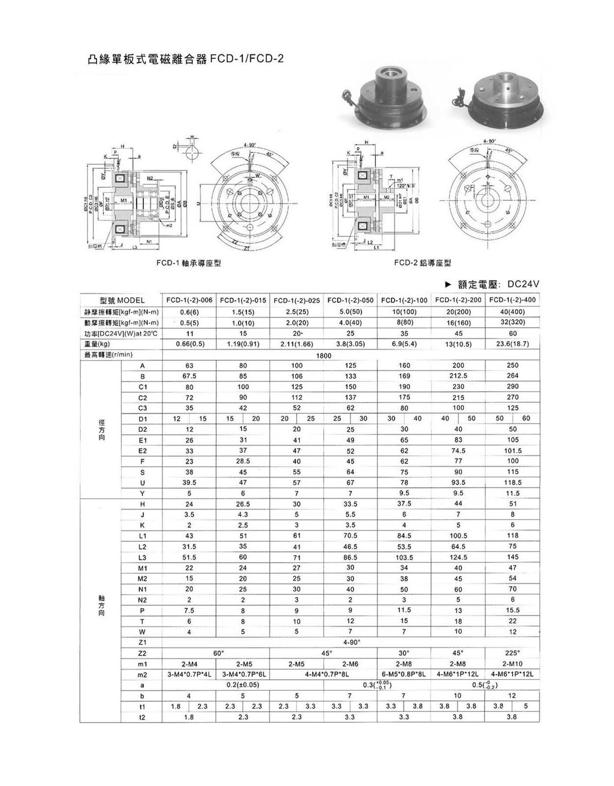 Trockene elektromagnetische Einscheibenkupplung FCD050 DC24V