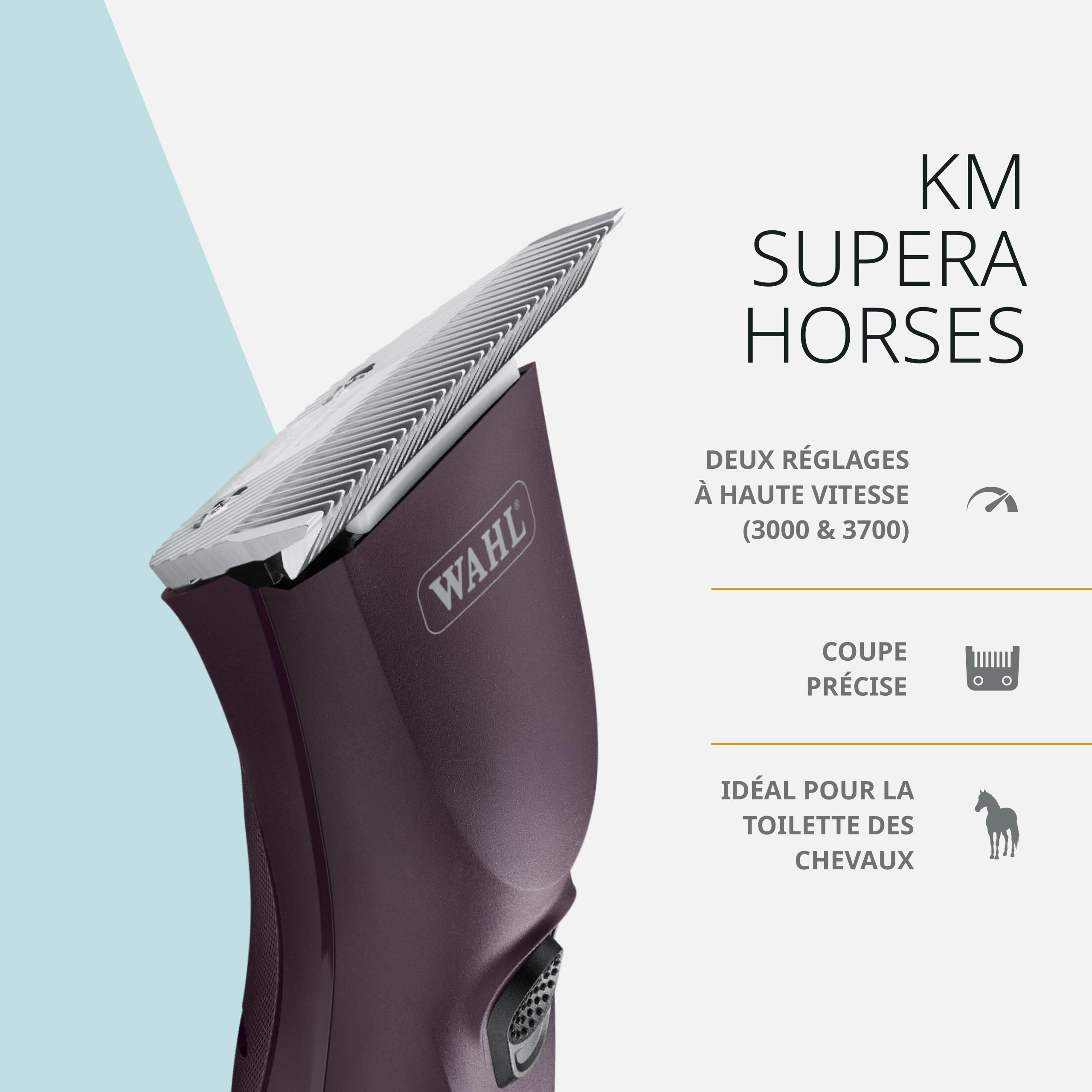 Wahl KM Supera Tondeuse sans fil pour chevaux - Silencieuse, légère et ergonomique - Pour les toiletteurs professionnels et les propriétaires de chevaux