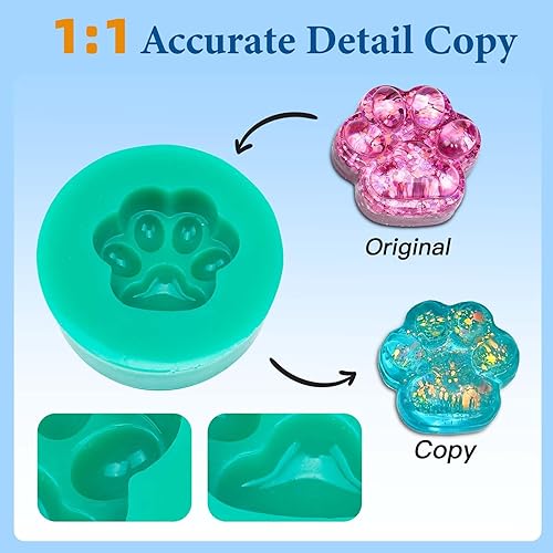 Miniatura 7 de JDiction Kit de fabricación de moldes de silicona removible, silicona reutilizable 35 veces para hacer moldes, sin mezcla, no tóxica, goma de