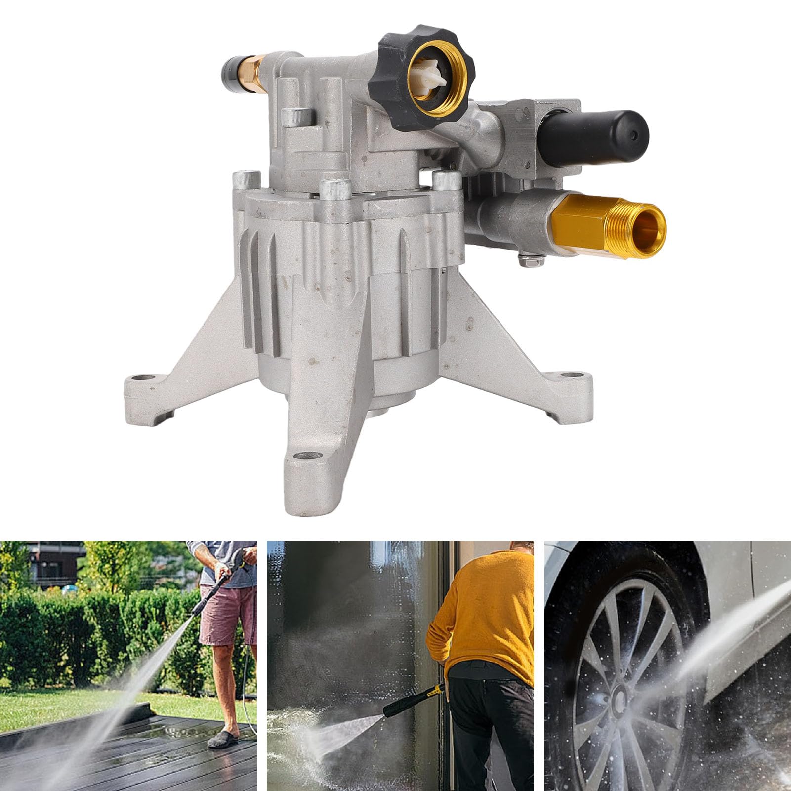 Fydun Bomba de Lavado Vertical de 7/8 Pulgadas, 3400 PSI, 2,5 GPM, para Lavadora de Gas, con Salida de Entrada Trasera de Repuesto para Simpson