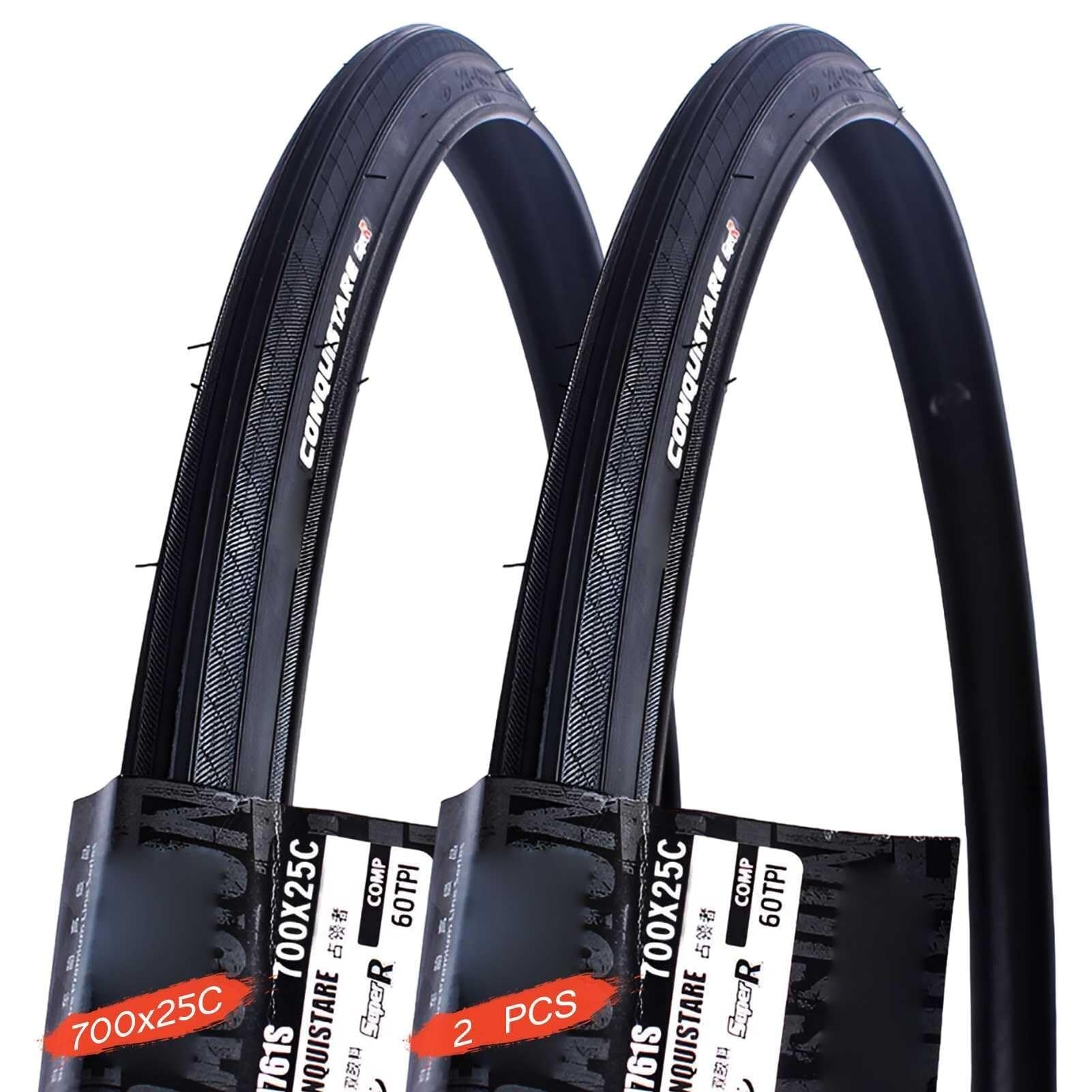 2pcs 700x25c / 25-622 Schlauchlose Rennradreifen, 700 25c Puncturefest Reifen, Hochdruck Bis 110 PSI, Leicht, Geringes Rollwiderstand für Pendeln und Langstrecken