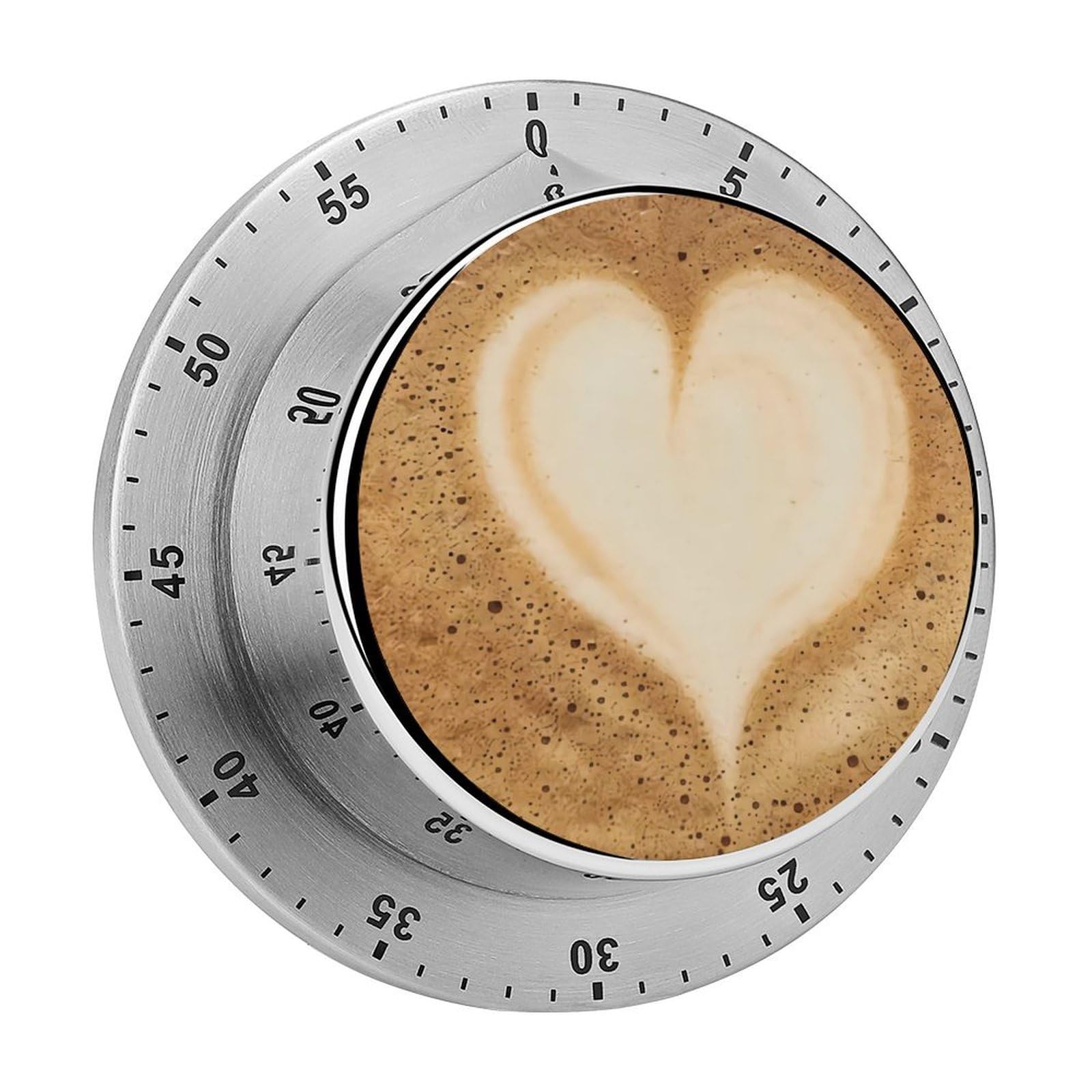 Coffee Stainless Steel Magnetic TimerMechanical Kitchen Timer, No Battery, for Cooking, Studying, Workouts