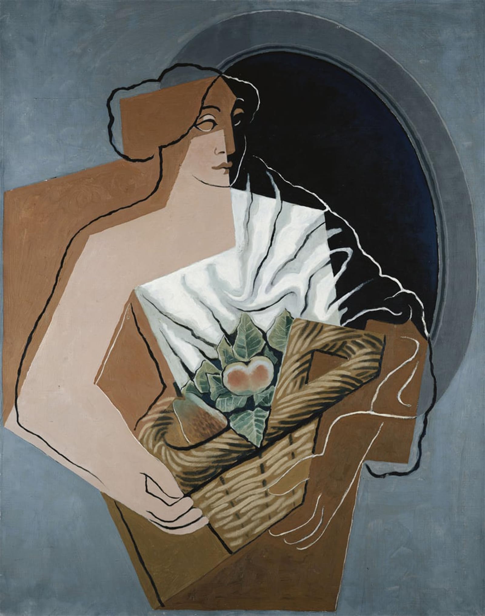 SERENDIPITP Aesthetic Poster Photo Wall Print Retro Picture Woman with Basket the Woman with the Basket by Juan Gris Modern Wall Artwork for Home Decor 60x90cm