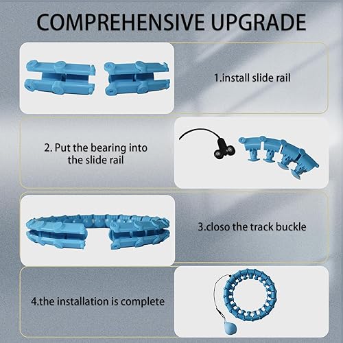 Miniatura 6 de Dumoyi - Aro de ajuste ponderado inteligente para pérdida de peso de adultos, 24 nudos desmontables, masaje de abdomen fitness 2 en 1, ideal para