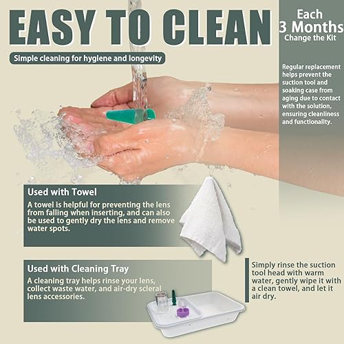 Miniatura 4 de Kit de inserción y removedor de lentes de contacto, 1 estuche de remojo de lentes (solo para 1 lente) + 2 herramientas de succión sin ventilación +