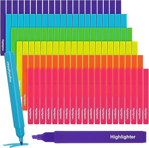 Kosiz Marcadores estéticos lindos de colores surtidos, resaltadores pastel, resaltadores de punta de cincel que no se corren, marcadores de secado