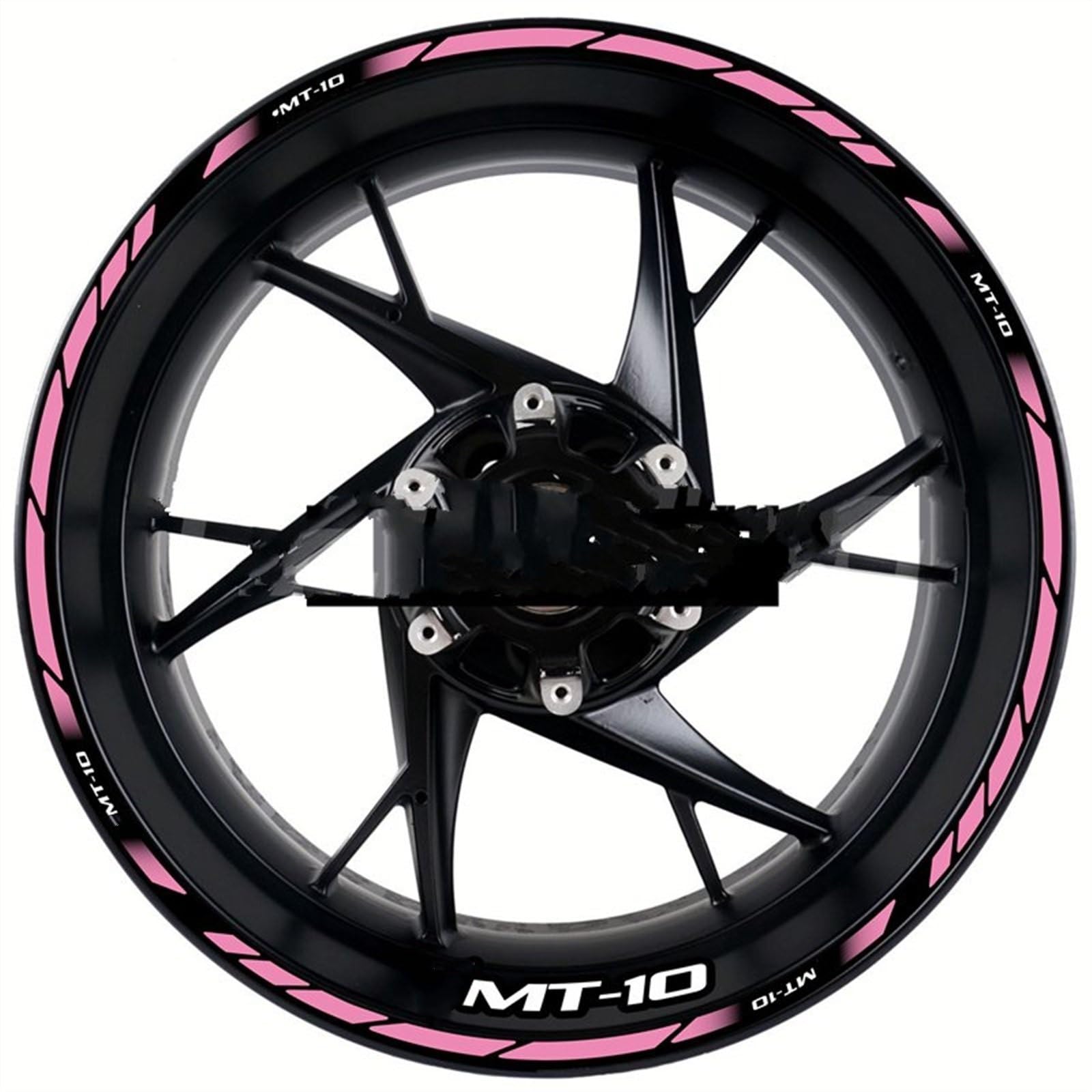 Motorcycle Front and Rear Tire Waterproof Sticker Reflective Stripe Rim Set Decal for Yamaha MT-10 Mt10 Decorative(Color6)